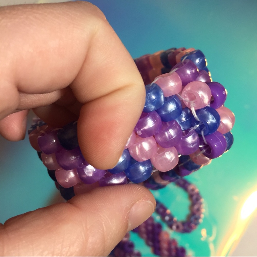 Purple Cuff Rave Kandi Rave Bracelet Leash - Picture 8 of 8
